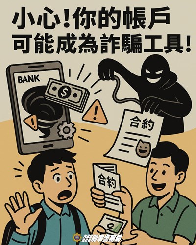 小心帳戶變成詐騙工具